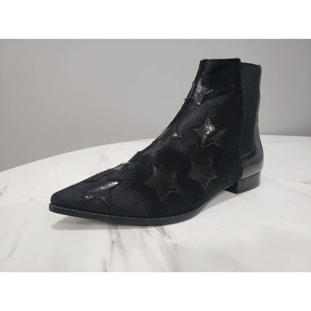 SIZE 10 / EURO 40 ASH BLISS Chelsea Ankle Boot Cow Hair Leather STARS Western